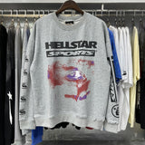 Hellstar Sweatshirt Autumn and Winter Smiley Kirin Arm Print