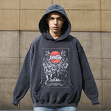 Mens Vintage Hoodie Print Casual Hooded