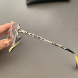 CHH Chrome Hearts Glasses Pure Titanium Square Frameless Business Myopia Glasses Frame