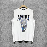 Amiri tank top colorful hand rest planet print