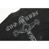 Unisex T-Shirts FOG Vintage Jesus Cross Loose Short Sleeves