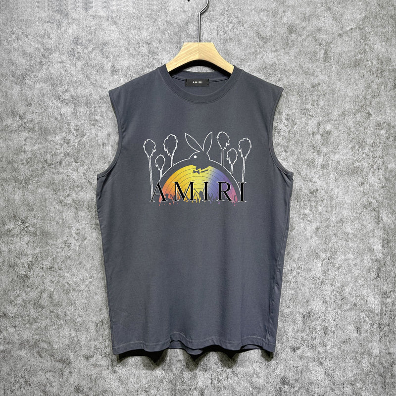 Amiri tank top rabbit rainbow printing