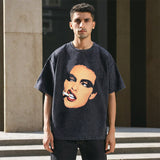 Mens Vintage T-Shirt Printed Loose T-Shirt