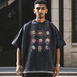 Mens Vintage T Shirt Short Sleeve T-Shirt Men's Loose