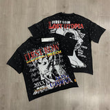 First Row T Shirts LOST UTOPIA ILLUSION CROPPED TEE Hot Diamond Street Fashion