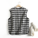 Women Vest Plaid Lamb Wool Casual All-Match