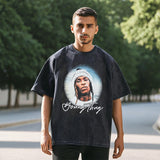 Mens Vintage T Shirt Rose Skull Short Sleeve