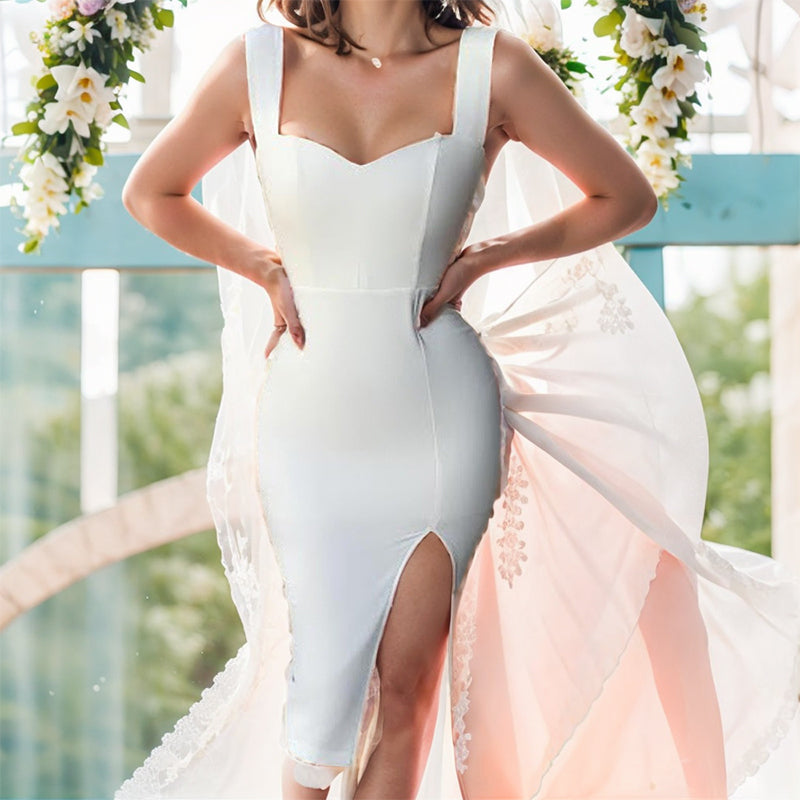 Bridesmaid Dresses Spring and Summer Medium Dress Solid Color