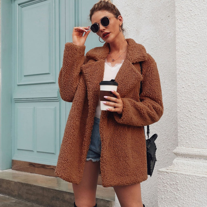 Women Fur Jacket Fashion Plush Coat