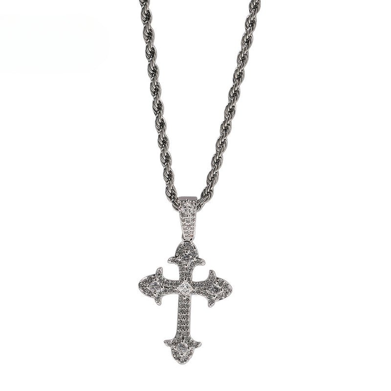 Jewelry Zircon Cross Necklace, Sweater Fashion Ins Crosses Spectrum St. Valentine's
