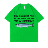 Buy A Man Eat Fish He Day Teach Fish Man To A Lifetime Funny
