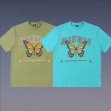 Men T-Shirt Butterfly Print Versatile Casual Loose