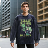 Mens Vintage Long Sleeve Shirt Print Casual Long Sleeve