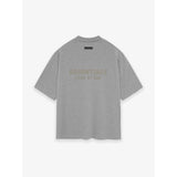 Fog Essentials T Shirts Spring Summer FGO Double Line Flocking Letter V-Neck Short Sleeve