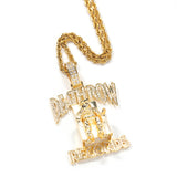 Jewelry DEATHROW Pendant Full Zircon Hiphop Letter Necklace Hip Hop St. Valentine's Royalty Word Up