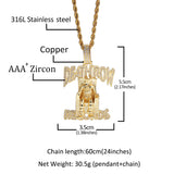 Jewelry DEATHROW Pendant Full Zircon Hiphop Letter Necklace Hip Hop St. Valentine's Royalty Word Up