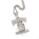 Jewelry DEATHROW Pendant Full Zircon Hiphop Letter Necklace Hip Hop St. Valentine's Royalty Word Up