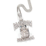 Jewelry DEATHROW Pendant Full Zircon Hiphop Letter Necklace Hip Hop St. Valentine's Royalty Word Up