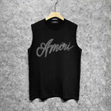 Amiri tank top black and white print