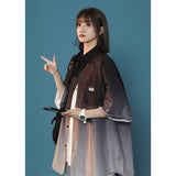 Men Shirts Gradient Color Short Sleeve Jacket Casual