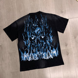 First row t shirts wake up and be fierce flame tee hot diamond washed and distressed