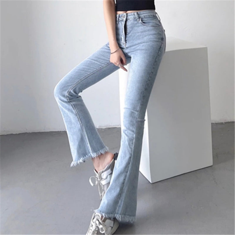 Women Jeans Bell-Bottom Pants All-Match Loose