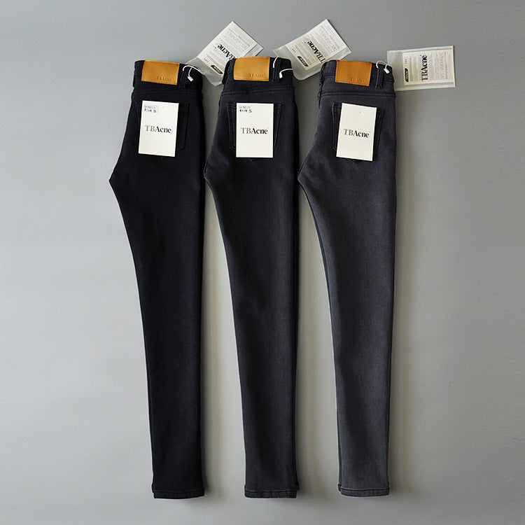 Women Jeans Slim-Fitting, Fleece and Thick Stretch
