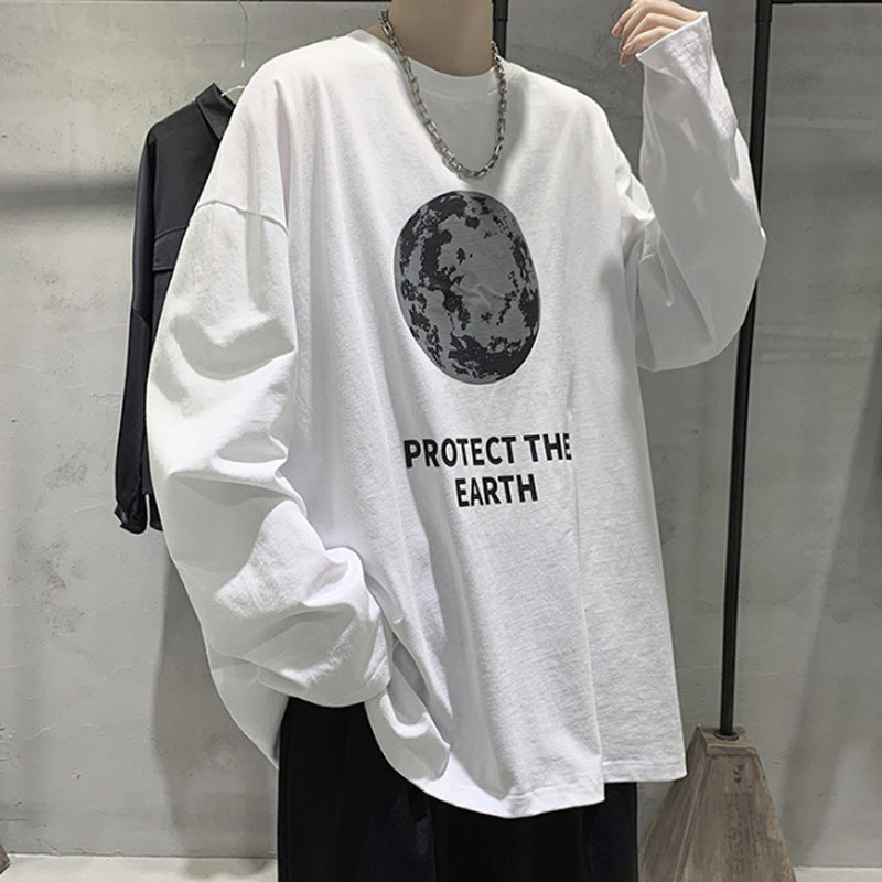 Men T Shirt Loose Student All-Match Bottoming Shirt