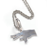 Jewelry Gesture Pendant Necklace Copper Set Zircon Jesus Pieces Spectrum