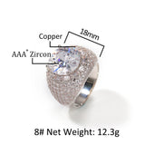 Rings Hip Hop Ring Copper Zircon Large Diamond Arc St. Valentine's Spectrum