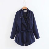 Women Trench Coat Mid-Length Slim Fit