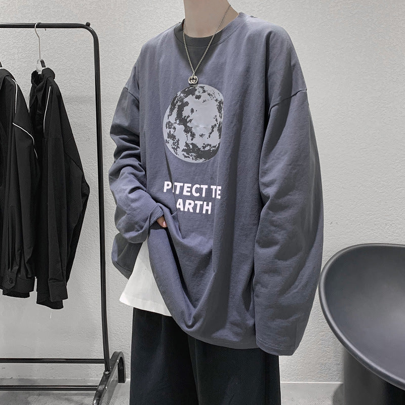 Men T Shirt Loose Student All-Match Bottoming Shirt