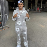 Denim Tears Hoodie Sweatpants Kapok Foam Printed Hoodie Trousers Suit(Options need to be purchased separately)