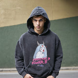 Mens Vintage Hoodie Washing Old Male and Female Couples