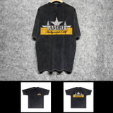 Amiri washed t-shirt five-pointed star nameplate short sleeves