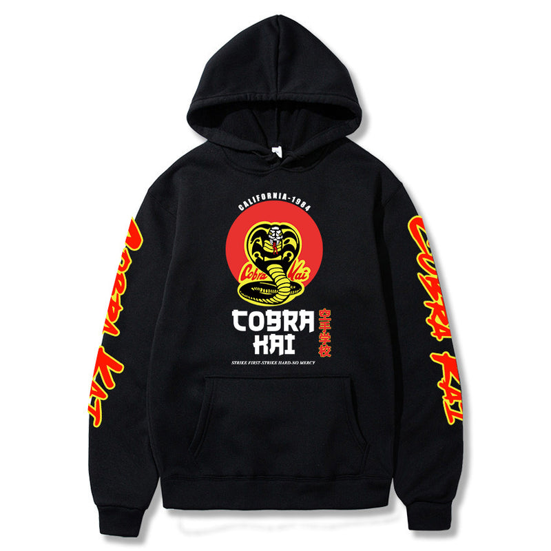 Cobra Kai Baseball Jacket Karate Kid Karate Kid Val Armorr Cobra Printed Hooded Men's Top Sweater