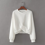 Women Hoodie Idle Style Loose Pure White