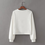 Women Hoodie Idle Style Loose Pure White