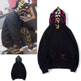 Bathing Ape Hoodie Zip Cardigan Double Hat Shark Sweater Jacket