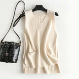 Women Vest Knitted Sweater Vest