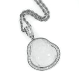 Jewelry Hip Hop Necklace Chalcedony Maitreya Buddha Zircon Pendant Far East Jesus Pieces Royalty