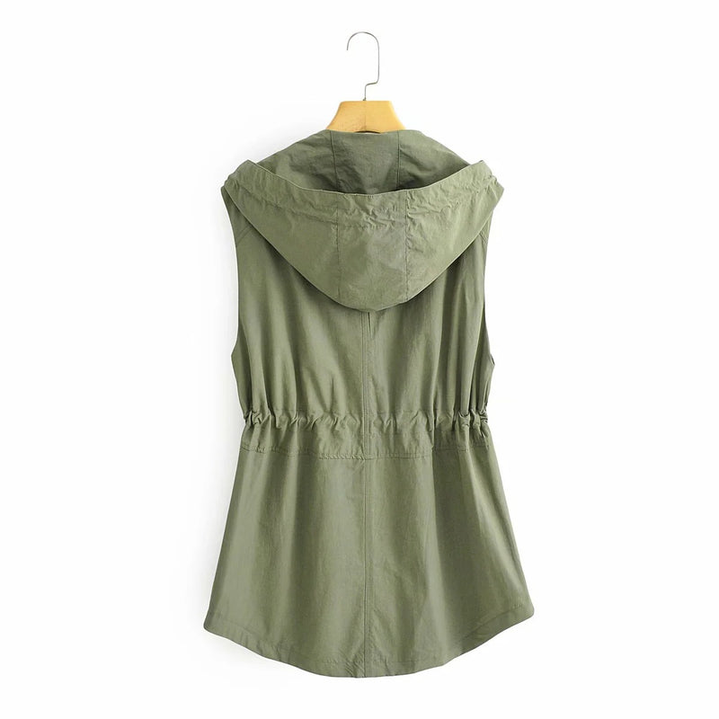 Women Vest Hooded Vest Coat
