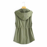 Women Vest Hooded Vest Coat