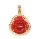 Jewelry Hip Hop Necklace Chalcedony Maitreya Buddha Zircon Pendant Far East Jesus Pieces Royalty