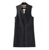 Women Vest Stand Collar Suit Cardigan Vest