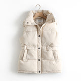 Women Cotton Coat Stand Collar Cotton Vest
