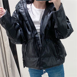 Women Cotton Coat Cotton PU Leather Jacket