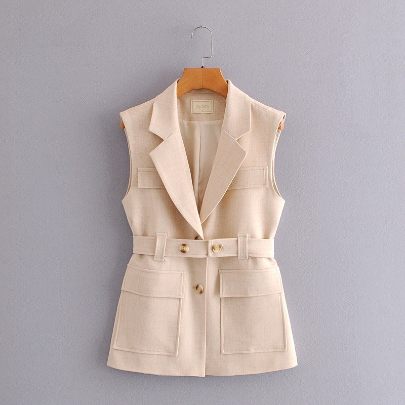Women Vest Commuting Figure Flattering Vest