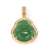 Jewelry Hip Hop Necklace Chalcedony Maitreya Buddha Zircon Pendant Far East Jesus Pieces Royalty