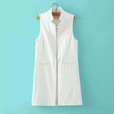 Women Vest Stand Collar Suit Cardigan Vest